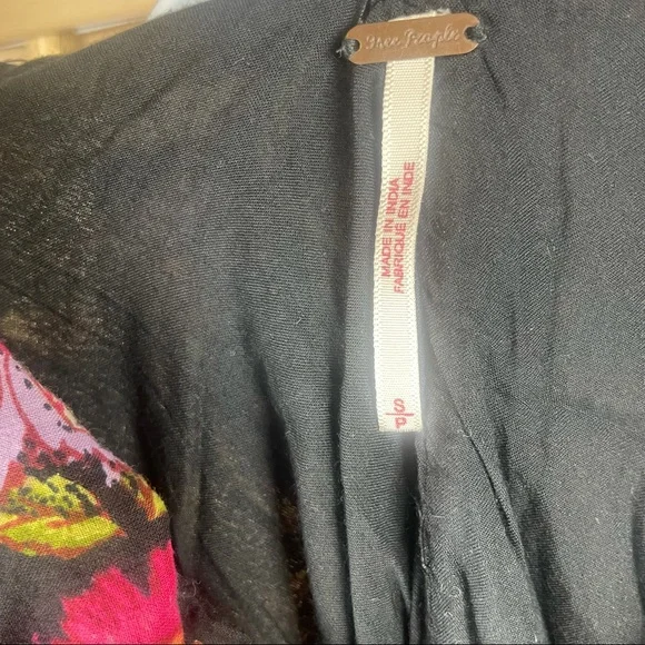 FREE PEOPLE Embroidered Tiered Floral Baby Doll Full Circle Open Back Mini Dress - Picture 7 of 7